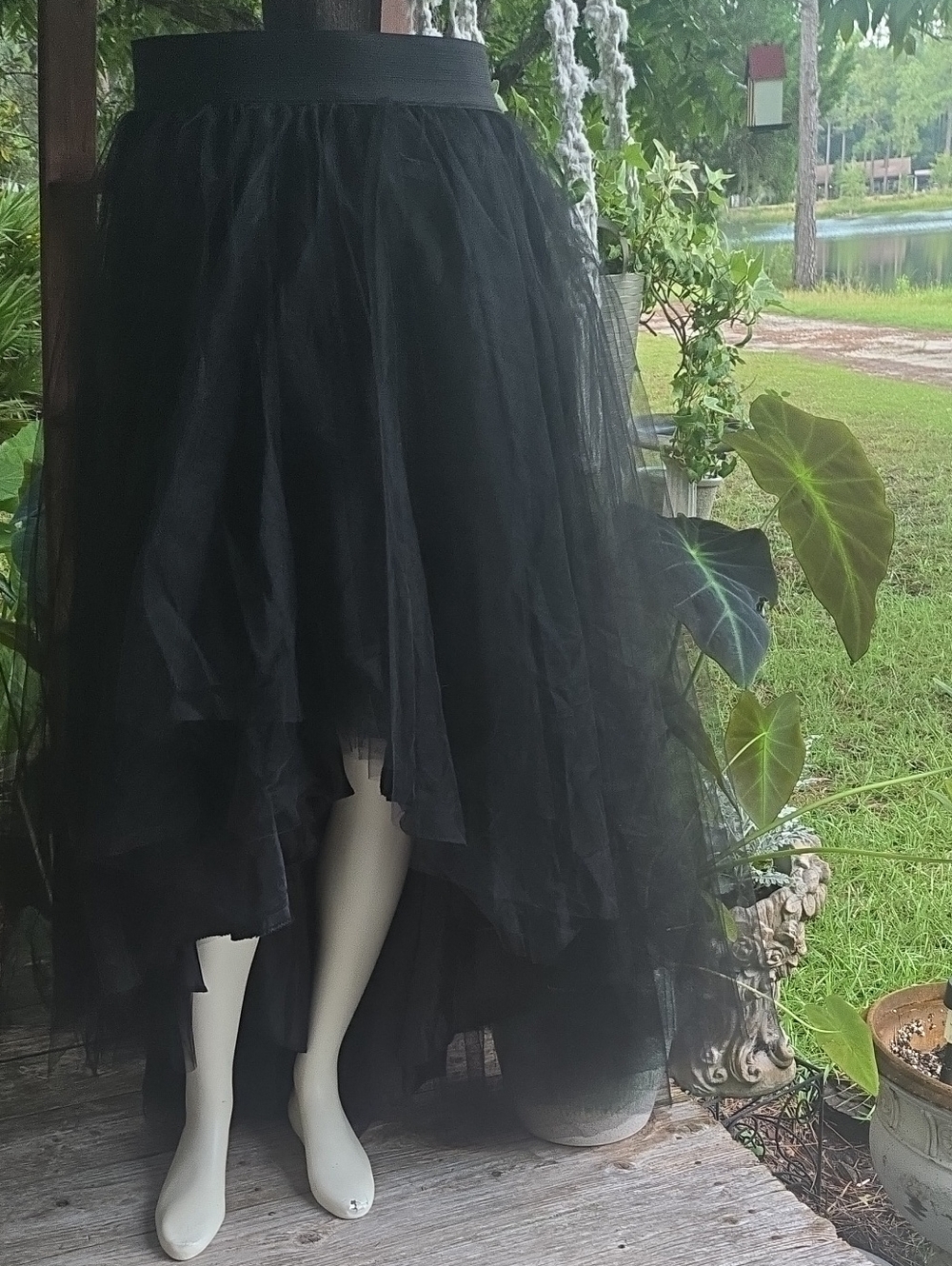 Black Tulle High Low Skirt Size Small